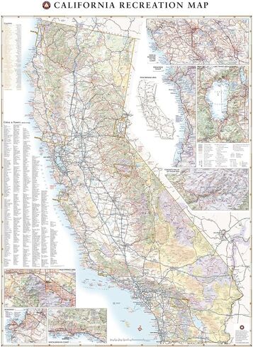 Benchmark Maps: California Recreation Wall Map - 26 x 34 inches in Kuwait