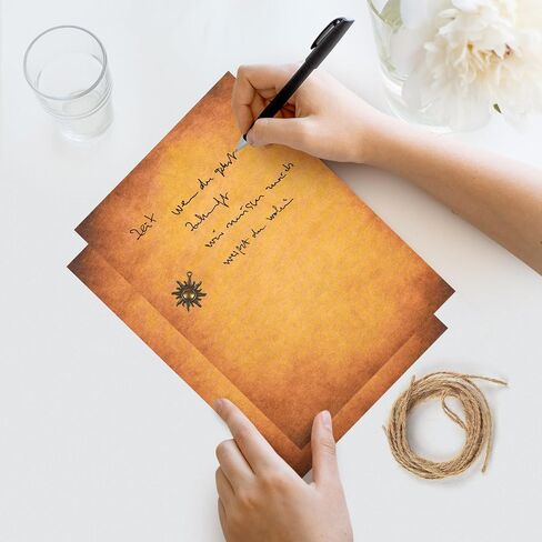 مجموعة ورق وأظرف قرطاسية عتيقة - 24 ورقة مجموعة قرطاسية ورقية كلاسيكية عتيقة لكتابة دعوات الحروف مع 12 مغلف كرافت على الطراز القديم قلادة إكسسوارات حبل in Saudi Arabia