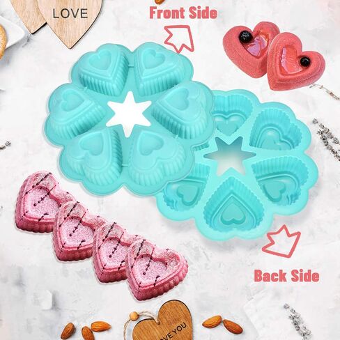 Silicon Heart Molds 3 Pack Diamond Love Mold and Letter Love Mold with Cute Macaron Color, Baking Supplies Can be Use for Chocolate, Cake Candy Baking and Jelly Pudding Handmade Soap Moulds Making. in Saudi Arabia