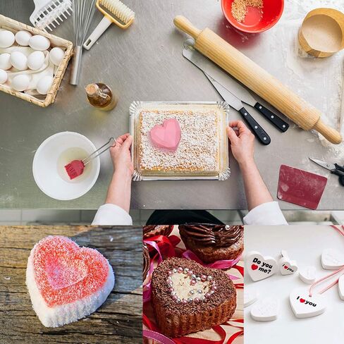 Silicon Heart Molds 3 Pack Diamond Love Mold and Letter Love Mold with Cute Macaron Color, Baking Supplies Can be Use for Chocolate, Cake Candy Baking and Jelly Pudding Handmade Soap Moulds Making. in Saudi Arabia