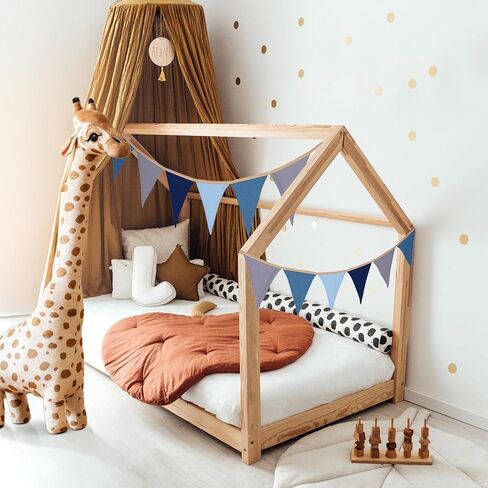 أعلام راية، إكليل الحضانة الوردي بطول 9 أقدام، 12 قطعة من زينة راية الحضانة بوهو، ديكور إكليل حضانة الطفل مزدوج الجانب لغرفة الأطفال الصغار، جدار الحضانة، السرير، حمام الطفل، حفلة عيد الميلاد in Kuwait