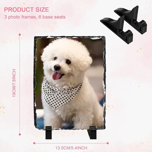 Enenes 4x6 بوصة التسامي لائحة فارغة، 3 قطعة مستطيلة مخصصة حجر لائحة إطار الصورة ماتي نقل الحرارة روك صورة اللوحة in Kuwait