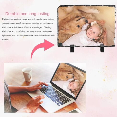 Enenes 4x6 بوصة التسامي لائحة فارغة، 3 قطعة مستطيلة مخصصة حجر لائحة إطار الصورة ماتي نقل الحرارة روك صورة اللوحة in Kuwait