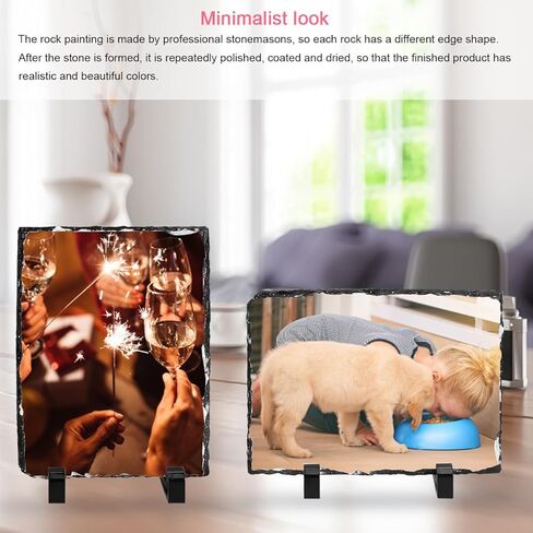 Enenes 4x6 بوصة التسامي لائحة فارغة، 3 قطعة مستطيلة مخصصة حجر لائحة إطار الصورة ماتي نقل الحرارة روك صورة اللوحة in Kuwait