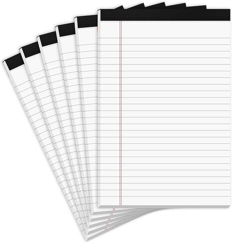 6 عبوات من وسادات الملاحظات مقاس 5x8 بوصة، مفكرة قانونية مسطرة للكلية للمكتب، وسادات كتابة ورقية مطبوعة على الوجهين 80 جرامًا للمتر المربع، 30 ورقة لكل وسادة، دفاتر الملاحظات لكتابة لوحة قانونية لقائمة البقالة وقائمة المهام in Saudi Arabia