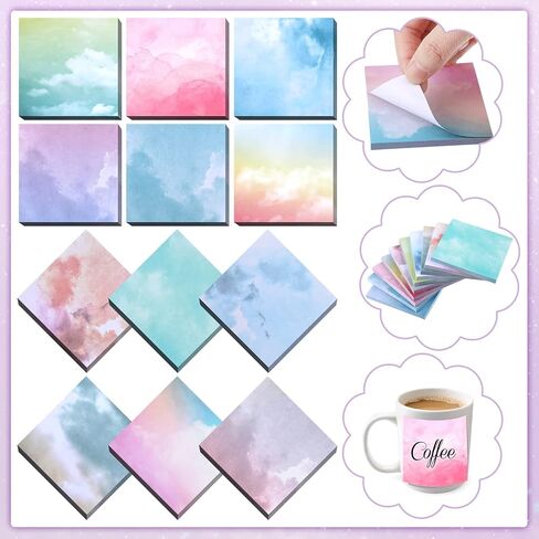 24 Pads Watercolors Pop up Sticky Notes 3 x 3 Inches Water Colors Self Stick Notes Water Colors Self Stick Memo Pads for Office Home Notebook Work Supplies in Saudi Arabia