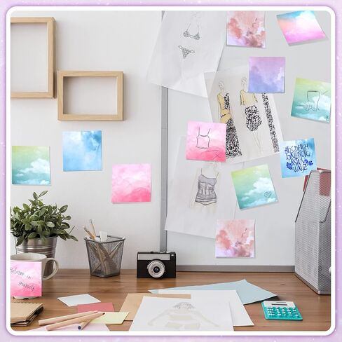 24 Pads Watercolors Pop up Sticky Notes 3 x 3 Inches Water Colors Self Stick Notes Water Colors Self Stick Memo Pads for Office Home Notebook Work Supplies in Saudi Arabia