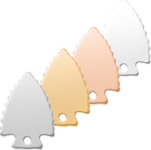 Generic Arrowhead Metal Stamping Blanks with Deburred Edges 14ga. for Metal Stamping and Engraving. Pack of 12 (Aluminum), Silver in Saudi Arabia