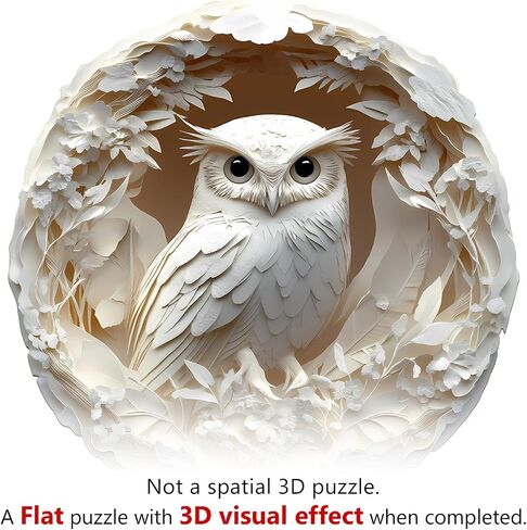 Wooden Puzzles for Adults, Adults Puzzles, Wooden Flat Puzzles with 3D Visual Effect, Owl Puzzles Gifts for Puzzle Lover (S-8.5 * 8.4in 100pcs) in Saudi Arabia