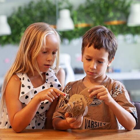 Cottify Dinosaur 3D Cardboard Puzzle - Fun 3D Puzzles for Adults & Kids, Easy to Assemble 3D Puzzle, Eco-Friendly, No Scissors or Glue Needed, Perfect Sustainable Gift (2-Pack) in Saudi Arabia