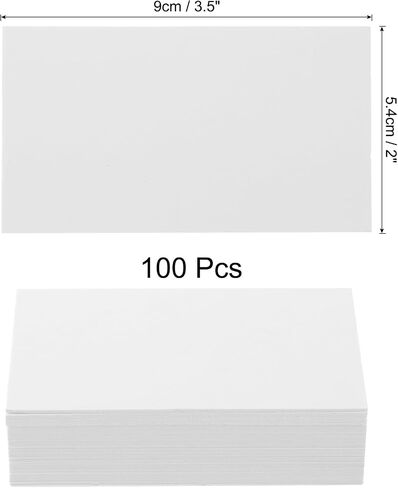 MECCANIXITY 100 Business Card Stock 3.5" x 2" Blank Business Cards for Laser Printer Small Message Card Graffiti Scrapbooking DIY Thanks Cards, White in Saudi Arabia