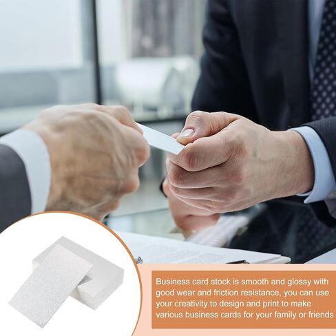 MECCANIXITY 100 Business Card Stock 3.5" x 2" Blank Business Cards for Laser Printer Small Message Card Graffiti Scrapbooking DIY Thanks Cards, White in Saudi Arabia