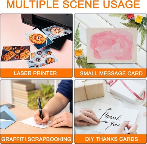MECCANIXITY 100 Business Card Stock 3.5" x 2" Blank Business Cards for Laser Printer Small Message Card Graffiti Scrapbooking DIY Thanks Cards, White in Saudi Arabia