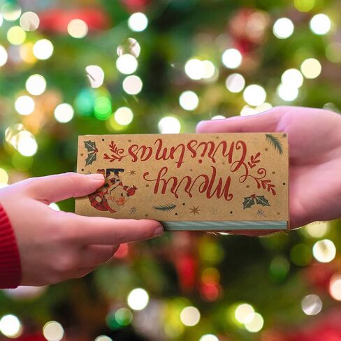 مجموعة Fullhawl 12 مجموعة من وسائد نقود عيد الميلاد 24 قطعة من ورق الكرافت لعيد الميلاد المجيد حامل هدايا نقود عيد الميلاد مجموعة الحشو DIY تتضمن 2 أونصة من حامل النقود المركب المفكرة لعطلة عيد الميلاد in Kuwait