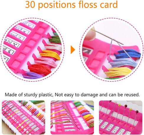 3 Color 30 Position Cross Stitch Needles Holder Embroidery Floss Thread, 3 Color Cross Stitch Needles Holder Plastic Thread Organizers Embroidery Floss Thread Organizer Sewing in Saudi Arabia