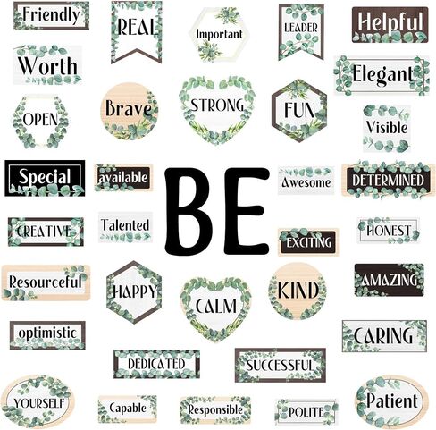 32PCS Growth Mindset Posters Eucalyptus Inspirational Classroom Bulletin Cutouts Positive Sayings Posters Cutouts Motivational Greenery Posters Banner for School Classroom Wall Bulletin Decor in Saudi Arabia
