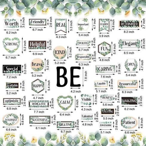 32PCS Growth Mindset Posters Eucalyptus Inspirational Classroom Bulletin Cutouts Positive Sayings Posters Cutouts Motivational Greenery Posters Banner for School Classroom Wall Bulletin Decor in Saudi Arabia