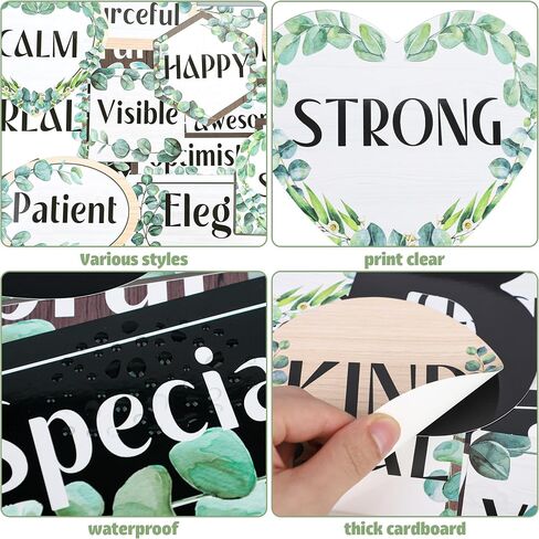 32PCS Growth Mindset Posters Eucalyptus Inspirational Classroom Bulletin Cutouts Positive Sayings Posters Cutouts Motivational Greenery Posters Banner for School Classroom Wall Bulletin Decor in Saudi Arabia
