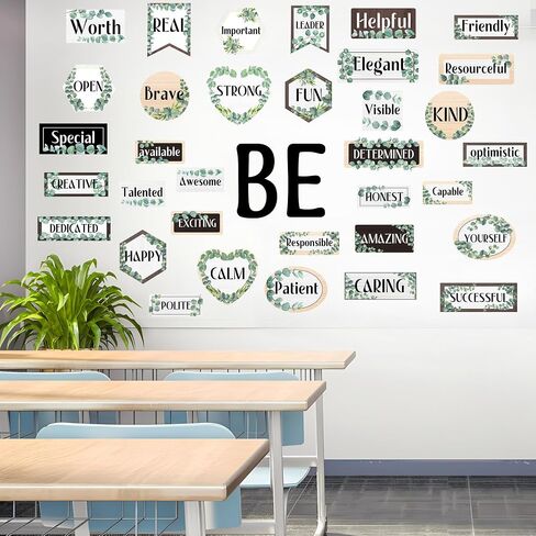 32PCS Growth Mindset Posters Eucalyptus Inspirational Classroom Bulletin Cutouts Positive Sayings Posters Cutouts Motivational Greenery Posters Banner for School Classroom Wall Bulletin Decor in Saudi Arabia