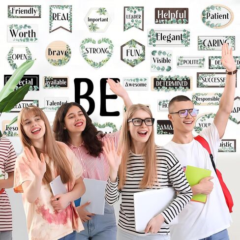 32PCS Growth Mindset Posters Eucalyptus Inspirational Classroom Bulletin Cutouts Positive Sayings Posters Cutouts Motivational Greenery Posters Banner for School Classroom Wall Bulletin Decor in Saudi Arabia
