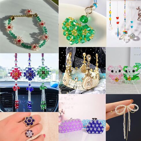 1800pcs 4mm Bicone Crystal Beads for Jewelry Making Wholesale Faceted Bicone Glass Beads for DIY Bracelets Necklaces Earrings Suncatcher Craft Beading with Container Box (15 AB Colors) in Saudi Arabia