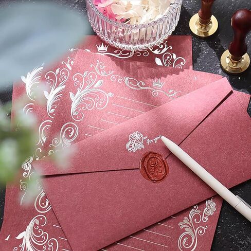 ZOOYOO Embossment Rose Vintage Wax Seal Stamp Removable Brass Head Sealing Stamp with Wooden Handle for Wedding Party Invitation, Presents Wrap, Envelope in Saudi Arabia