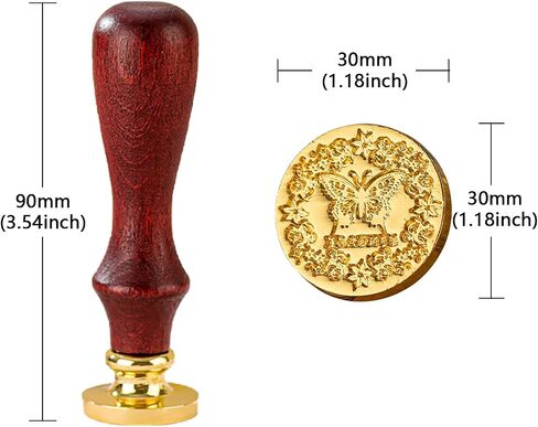 ZOOYOO Embossment Rose Vintage Wax Seal Stamp Removable Brass Head Sealing Stamp with Wooden Handle for Wedding Party Invitation, Presents Wrap, Envelope in Saudi Arabia