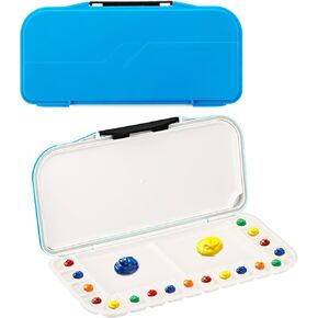 PATIKIL 18 Wells Paint Storage Box, Airtight Folding Detachable with 3 Extra Area Painting Palette for Watercolor Gouache Acrylic Oil Paint, Purple