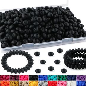270Pcs Lentil Silicone Beads, 12mm Silicone Lentil Beads for Pens, Silicone Spacer Beads and Abacus Silicone Beads for Keychain Making(Multicolor)