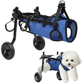 Wheelchair Small Dogs for Back Legs, Adjustable Dog Wheelchair Recover Mobility Aid for Disabled or Injured Small Dogs, Dog Leg Brace and Hip Support for French Bulldog/Corgi/Yorkshire, Medium