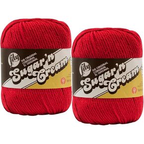 Sugar'N Cream Yarn - Solids Super Size-Red