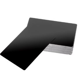 150 Pack Blanks Metal Business Cards Matte Black Blanks Sheet Blank Engraving Metal Tags Materials for CNC Engraver Laser Engraving DIY Gift Cards (Matte Black)