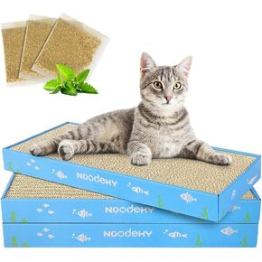 3Pcs Cat Scratching Pads, Double-Sided Corrugated Horizontal Cat Scratcher Cardboard, Scratch Board
