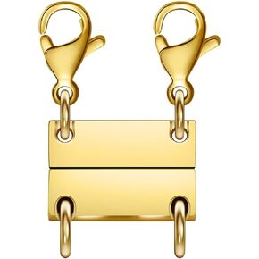 Layering Magnetic Necklace Clasps, Stainless Steel Chain Link Clasps, Multiple Necklace Clasp for Layered Look (4pcs A)