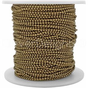 CleverDelights 1.5mm (1/16") Ball Chain - Antique Bronze Color - 100 Feet