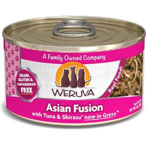 Weruva Classic Cat Food, Asian Fusion with Tuna & Shirasu in Gravy, 3oz Can (Pack of 24)