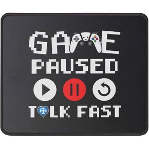 Game Paused Funny Mouse Pad - Gamer Video Game Player Boys Teens Men Mousepad 9.5 Inch - Funny Gifts Gaming Mouse Mat