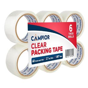 Clear Packing Tape - Heavy Duty Packaging Tape for Shipping, Packaging, and Sealing, 1.88In x 60 Yards, 2.7mil Thick, For Personal and Professional Use, Thick Clear Packing Tape, 18 Tape Rolls
