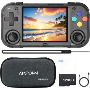 XU Mini M Retro Handheld Game Consoles, 2.8 inch IPS Screen, Built-in 64G TF Card, with 2600 mAh Battery Life 6 Hours with Case Orange