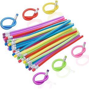 36PCS Flexible Bendable Pencils,Colorful Soft Bendy Pencils with Eraser for Kids or Students as Great Party Favor,Reward and Gifts