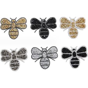 Iron on Patches DIY Rhinestone Star Applique Repair Patch for Clothes Dress Pants Jeans Hats Bags Clothing Embellishment (2 Gold Stars+2 Silver Stars)
