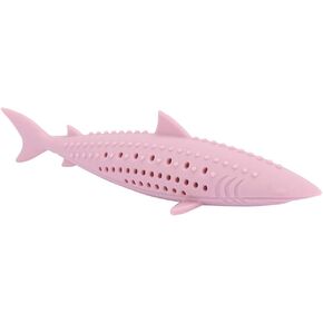 Cat Toothbrush Catnip Toy, Silicone Easy to Clean Soft Durable Cat Toy Bite Resistant Fish Shape for Teeth Cleaning for Home(Pink)