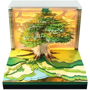 Large Desk Calendar,2025 Desk Calendar,Desktop Calendar,3d Tree House Paper Sculpture Calendar,Laser Engraved Calendar With Lights,For Note Taking,Decorative Ornament,Holiday Gift
