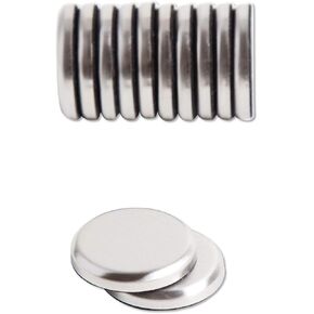 U Brands High Energy Brushed Metal Magnets for Glass Dry Erase Boards, 1.25", Silver, 12-Count (2911U00-12)