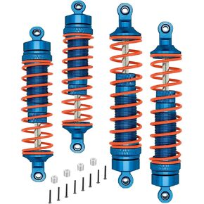 Big Bore RC Shock Upgrades Part for 1/10 Rustler/Slash/Stampede/Hoss 4x4 VXL 4wd,4PCS Alloy Full Metal Front Rear Shocks Absorber Damper,Replace 5862,Navy Blue