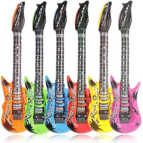 CCINEE 12Pack 35 Inch Novelty Inflatable Rock Star Guitar Toys Assorted Color for Children Party Accessories Favors