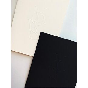 Vow Books 4.25 x 5. inch - Deluxe Vow Books for Wedding - 1 Charcoal, 1 Vellum Vow Books His and Hers - Embossed Sole Paper Co Vow Books - Keepsake Vow Book Set - Black/ Light Cream