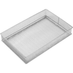 YBM HOME Silver Mesh Desk Drawer Organizer Tray for Home and Office - Multipurpose Storage Holder, 1588, 4x12x2 (1588vc)