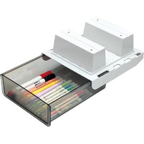 Upgrade Under Desk Drawer for Table with Lip,Office Attachable Plastic Desk Accessories & Workspace Organizers,Hidden Under Table Desk Storage Organizer Pencil Tray Drawer Slide Out