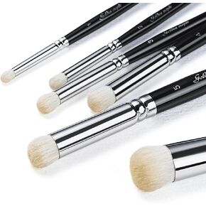 Dry Brush Miniature Painting Drybrush Set - 6PC Professional Miniature Paint Brushes for 40k, DND Miniatures, Citadel, Scale Model, Enamel & Fantasy Figurines Painting（Black）